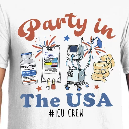 Icu Nurse 4th Of July Critical Care Er Ed Rn Pajama Set