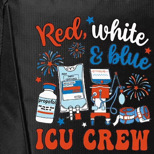 Icu Nurse 4th July Independence Day Red White Blue Icu Crew City Backpack