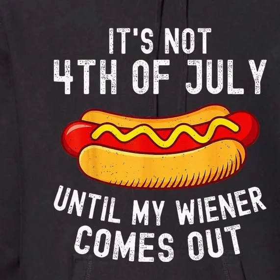 It's Not 4th of July Until My Wiener Comes Out Funny Hotdog Premium Hoodie