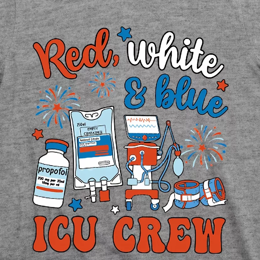 Icu Nurse 4th July Independence Day Red White Blue Icu Crew T-Shirt