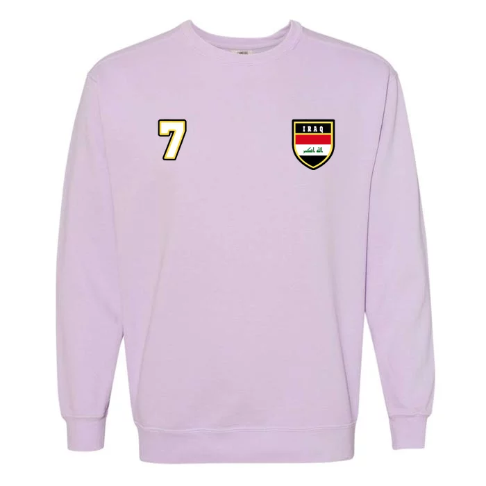 Iraq Number 7 Soccer Flag Football Seven Iraqi Garment-Dyed Sweatshirt