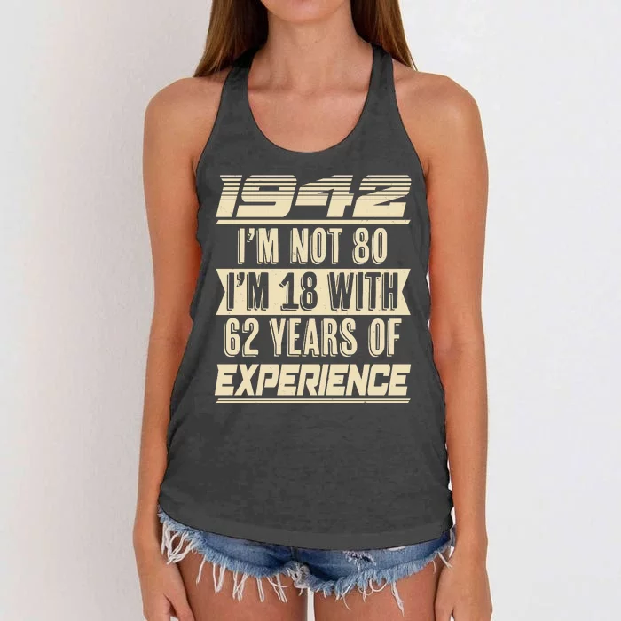 I'm Not 80 1942 Birthday Women's Knotted Racerback Tank