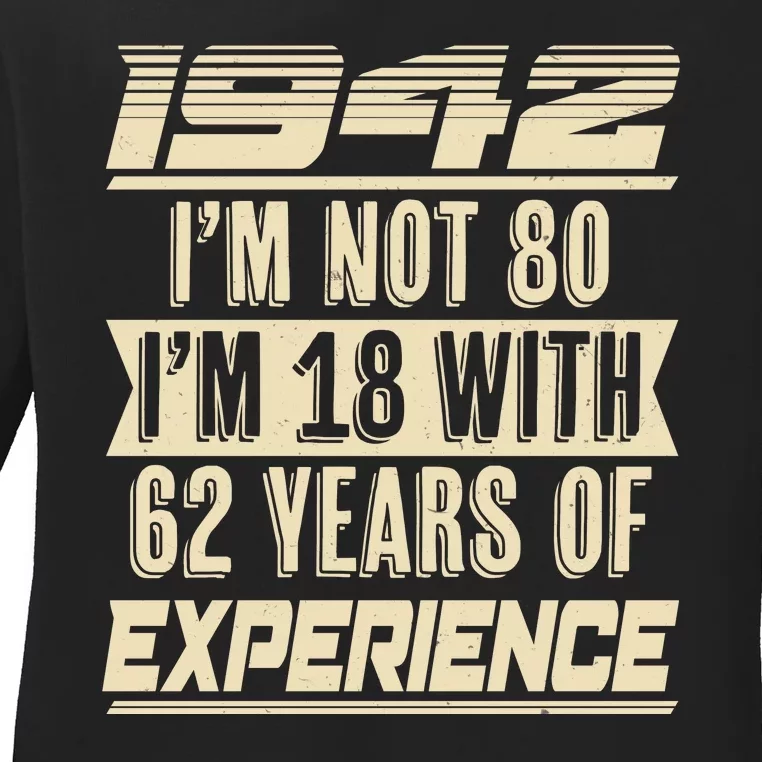 I'm Not 80 1942 Birthday Ladies Long Sleeve Shirt