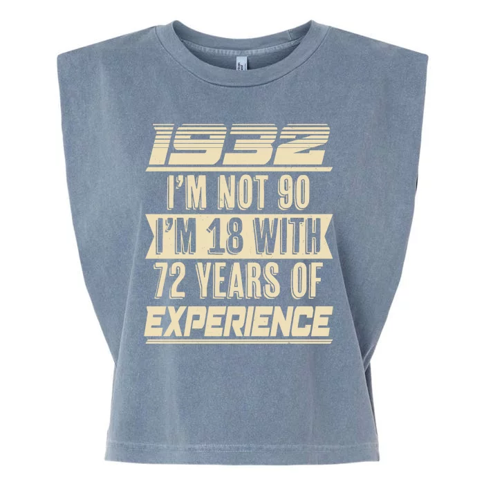 I'm Not 90 1932 Birthday Garment-Dyed Women's Muscle Tee