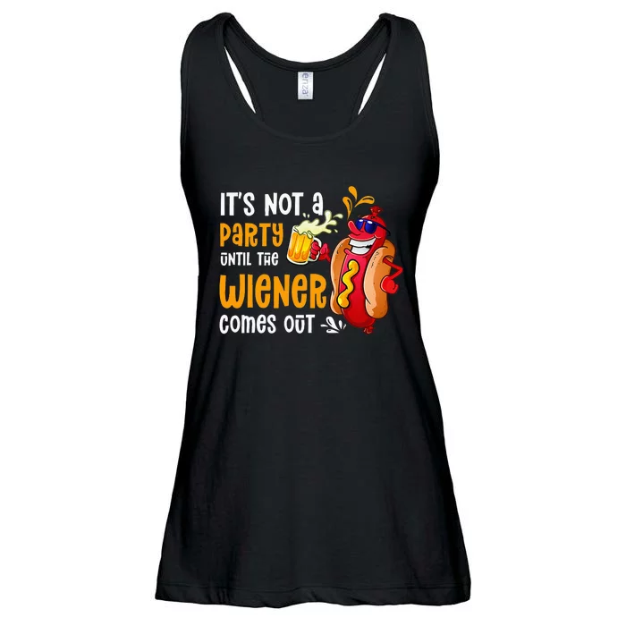 Its Not A Party Until A Weiner Comes Out Drinker Griller Ladies Essential Flowy Tank