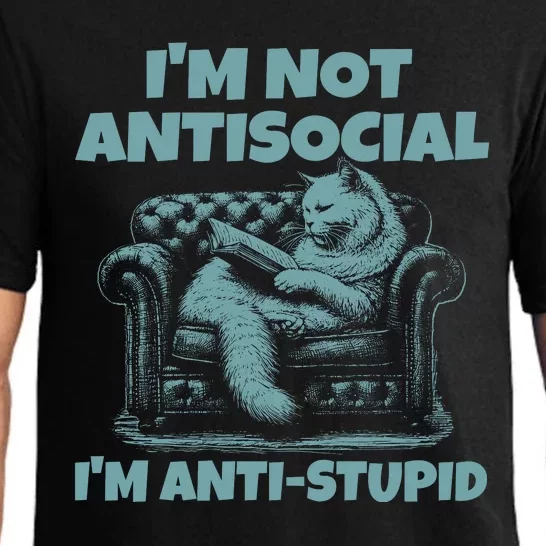 IM Not Antisocial IM Anti Stupid Green Pajama Set