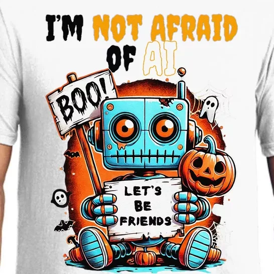 IM Not Afraid Of Ai Robot Halloween Tech Geek Spooky Pajama Set