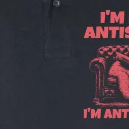 IM Not Antisocial IM Antistupid Red Softstyle Adult Sport Polo