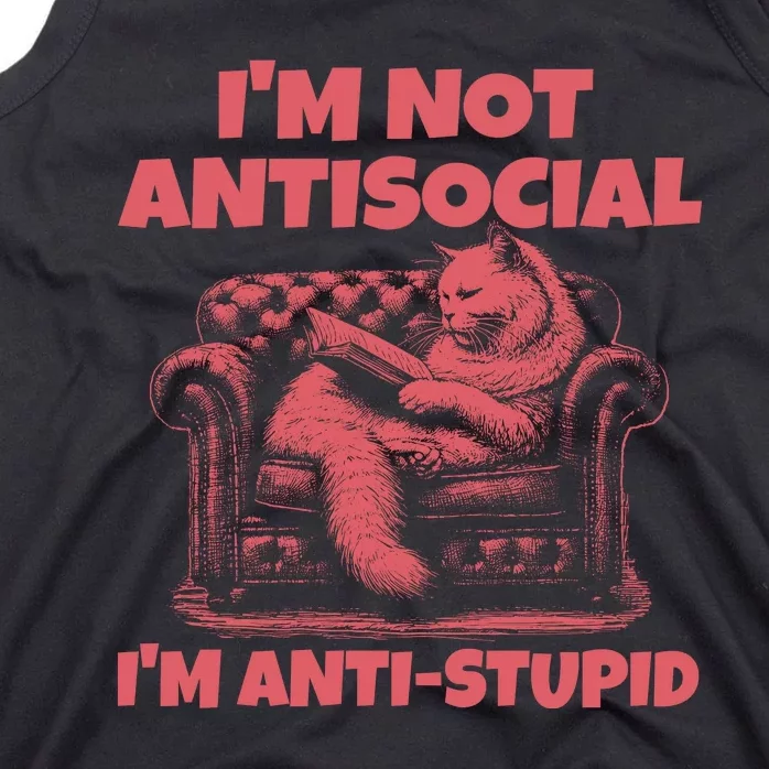 IM Not Antisocial IM Antistupid Red Tank Top