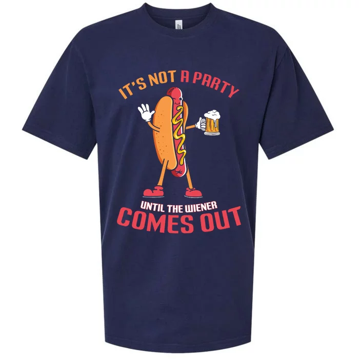 Its Not A Party Until The Wiener Comes Out Sueded Cloud Jersey T-Shirt