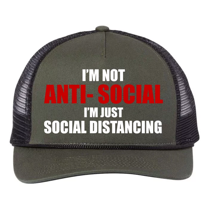 I'm Not Anti Social I'm Just Social Distancing Retro Rope Trucker Hat Cap