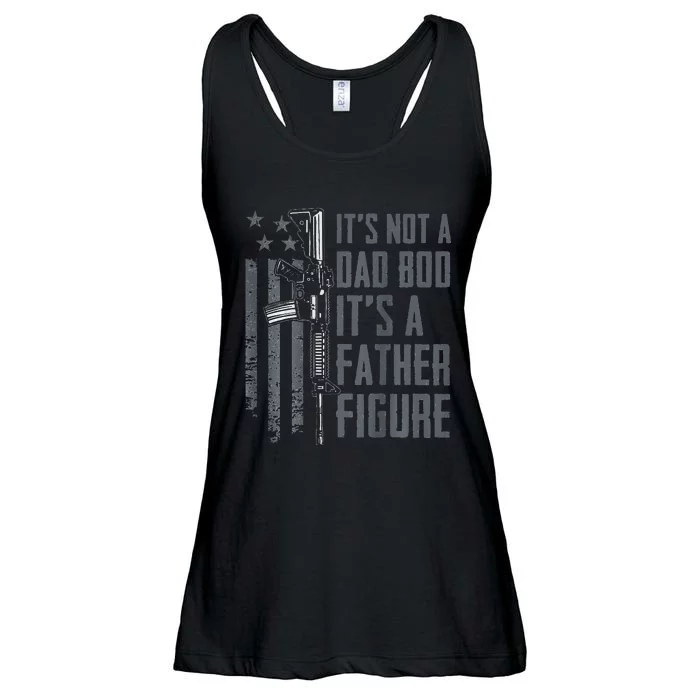 Its Not A Dad Bod Its A Father Figure Funny Gun ON BACK Ladies Essential Flowy Tank