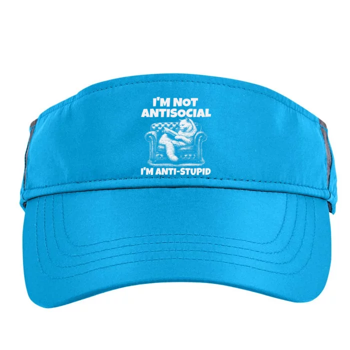 IM Not Antisocial IM Antistupid White Adult Drive Performance Visor