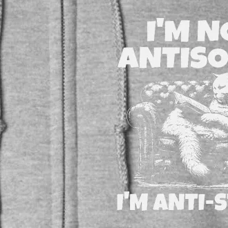 IM Not Antisocial IM Antistupid White Full Zip Hoodie