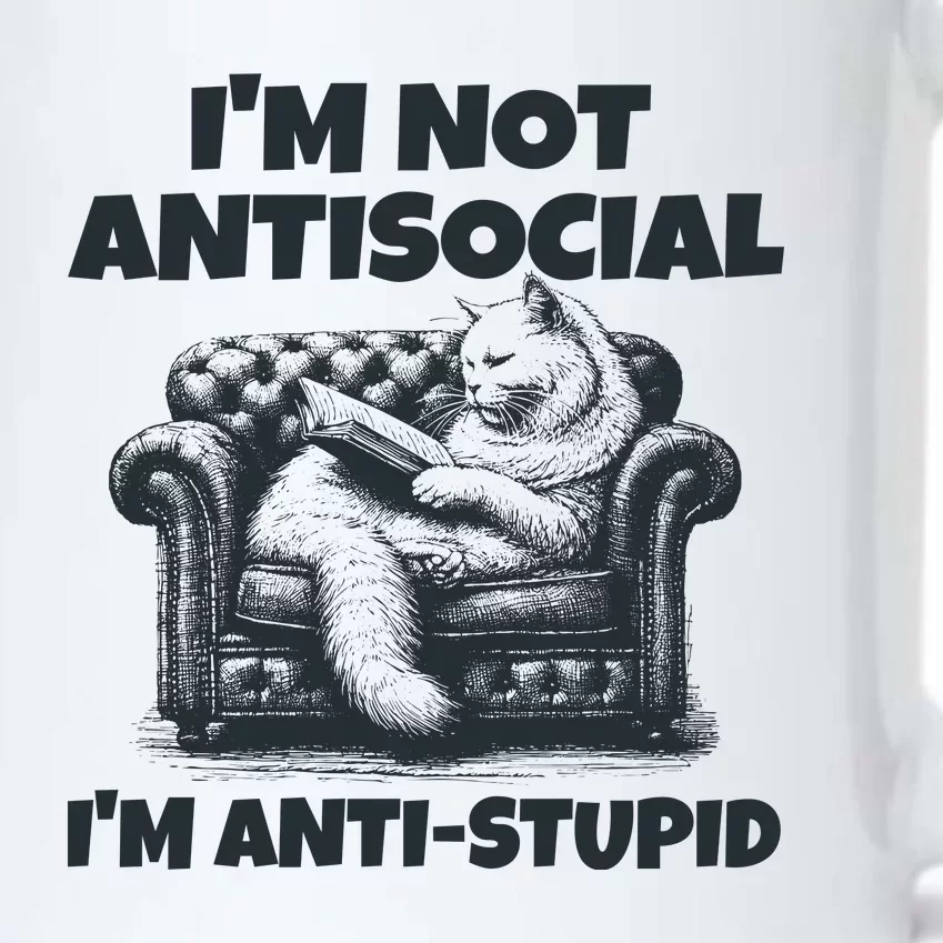 IM Not Antisocial IM Antistupid Black Black Color Changing Mug