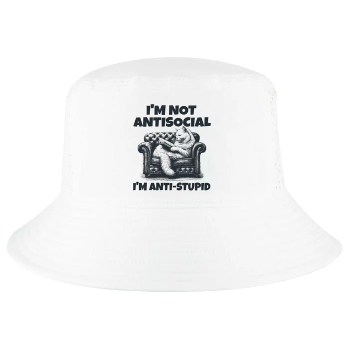 IM Not Antisocial IM Antistupid Black Cool Comfort Performance Bucket Hat