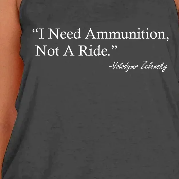 I Need Ammunition Not A Ride Ukraine President Voloydmyr Zelensky Women's Knotted Racerback Tank