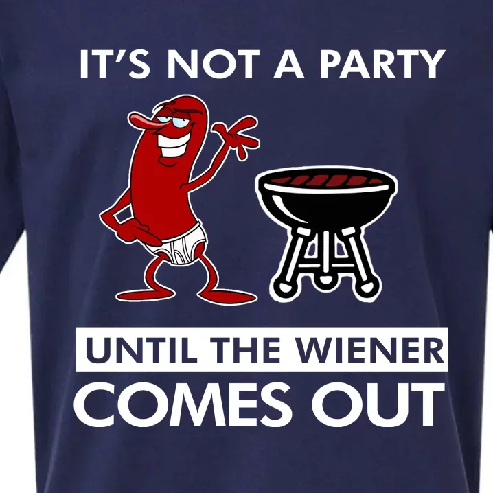 Its Not A Party Until The Wiener Comes Out Sueded Cloud Jersey T-Shirt