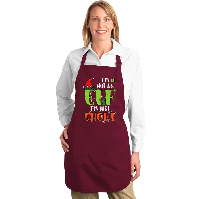 Im Not An Elf Just Short Funny Christmas Xmas Full-Length Apron With Pocket