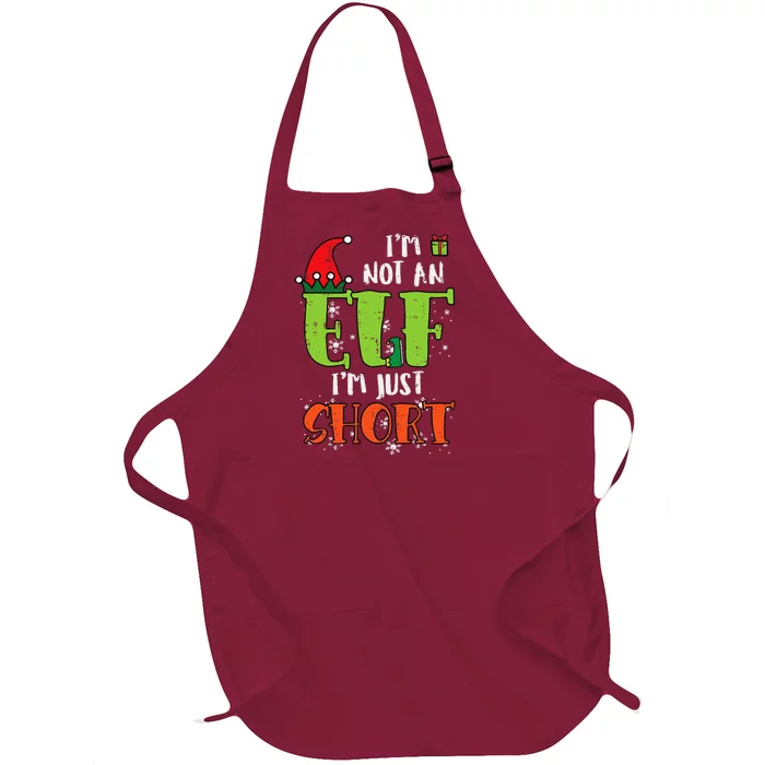 Im Not An Elf Just Short Funny Christmas Xmas Full-Length Apron With Pocket