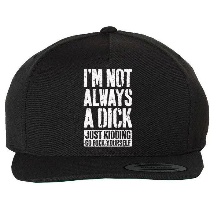 Im Not Always A Dick Just Kidding Go Fuck Yourself D Wool Snapback Cap