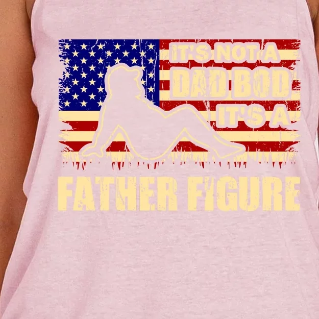 Its Not A Dad Bod Its A Father Figure Funny USA Sexy Women's Knotted Racerback Tank