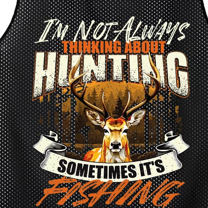 IM Not Always Thinking About Hunting Wildlife Deer Lover Mesh Reversible Basketball Jersey Tank