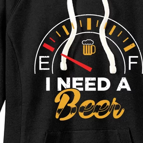 I Need A Beer Beermeter Funny Drinking Brewing Women's Fleece Hoodie