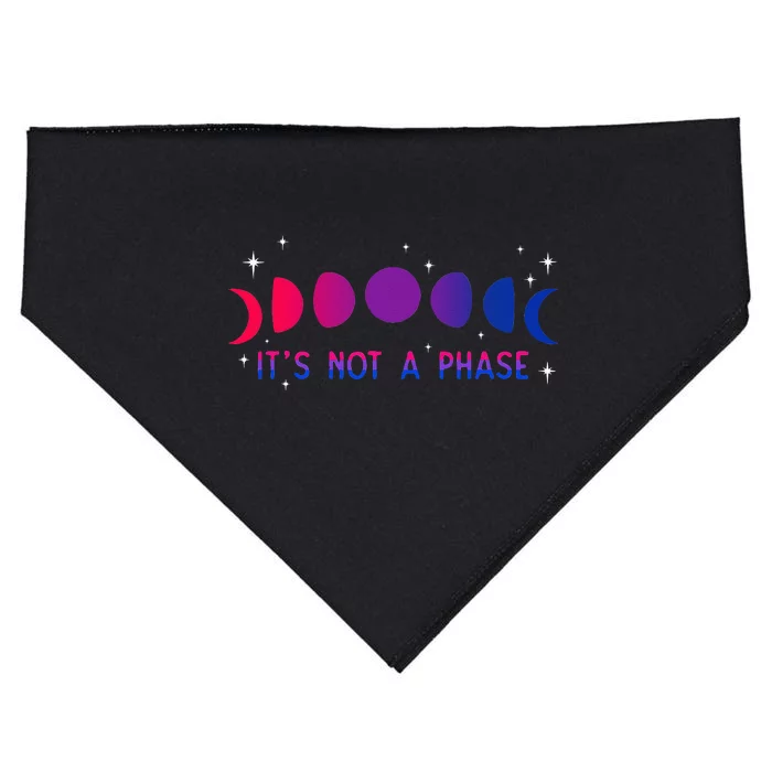 Its Not A Phase Bisexual Moon Bi Pride LGBTQIA Bisexuality USA-Made Doggie Bandana