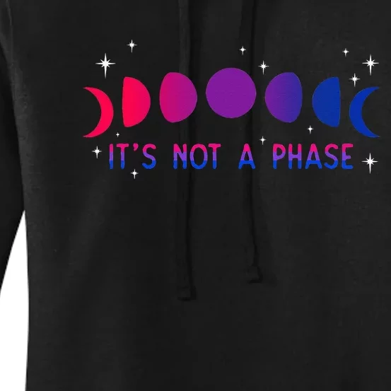 Its Not A Phase Bisexual Moon Bi Pride LGBTQIA Bisexuality Women's Pullover Hoodie