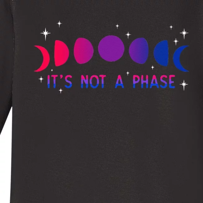 Its Not A Phase Bisexual Moon Bi Pride LGBTQIA Bisexuality Baby Long Sleeve Bodysuit