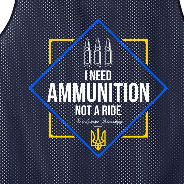 I Need Ammunition Not A Ride Ukraine President Volodymyr Zelenskyy Trident Mesh Reversible Basketball Jersey Tank