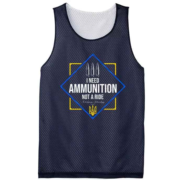 I Need Ammunition Not A Ride Ukraine President Volodymyr Zelenskyy Trident Mesh Reversible Basketball Jersey Tank