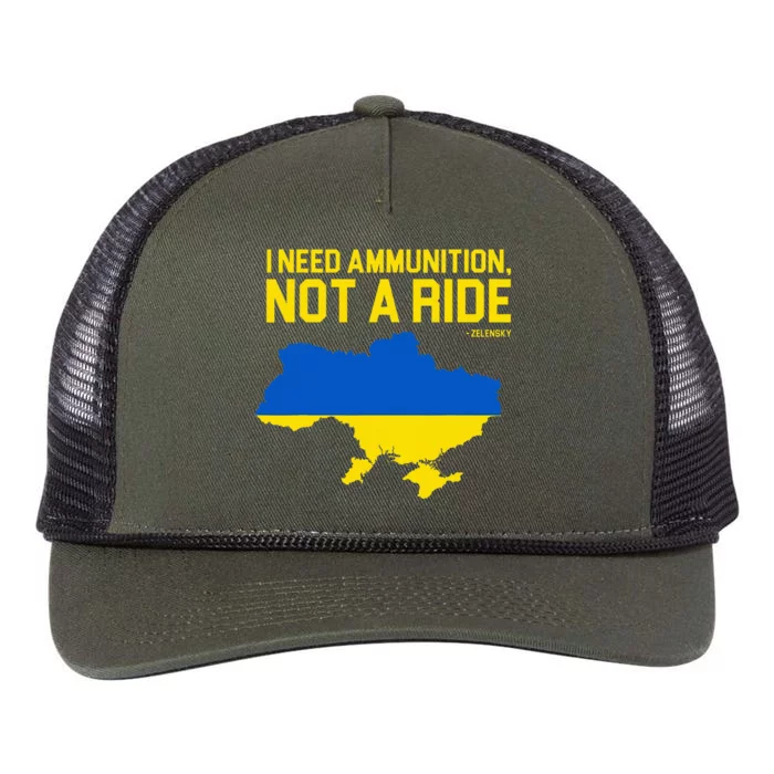 I Need Ammunition Not A Ride Ukrainian President Zelensky Retro Rope Trucker Hat Cap