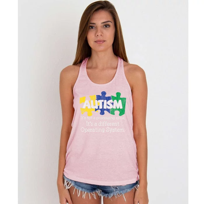 It's Not A Processing Error Autistic Autism Awareness Great Gift Women's Knotted Racerback Tank