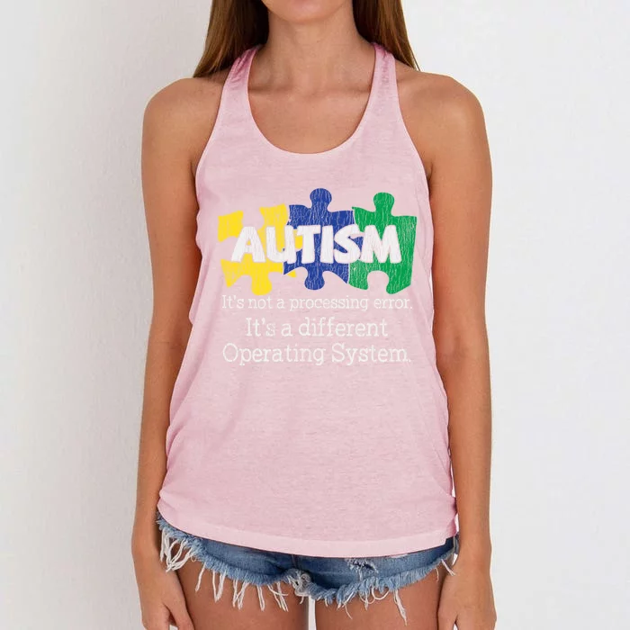 It's Not A Processing Error Autistic Autism Awareness Great Gift Women's Knotted Racerback Tank