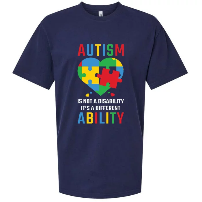 Is Not A Disability Heaet Puzzle Autism Awareness Sueded Cloud Jersey T-Shirt