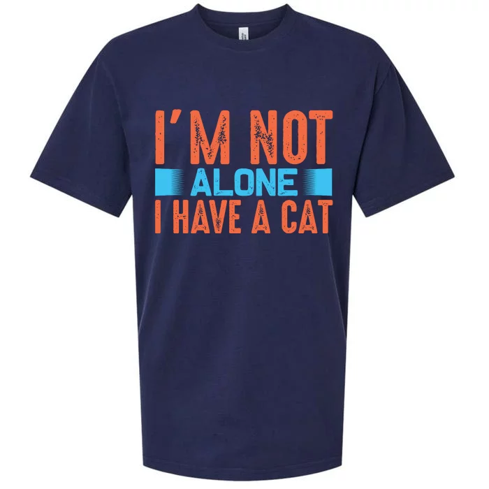 I'm Not Alone I Have A Cat Sueded Cloud Jersey T-Shirt