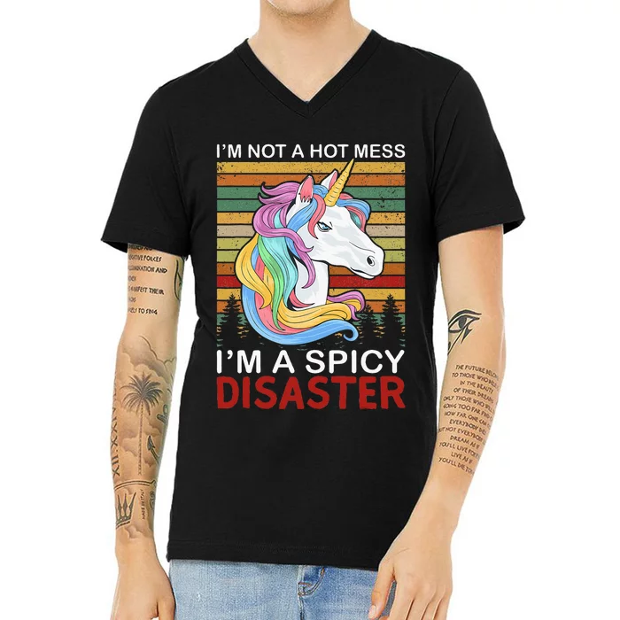 IM Not A Hot Mess IM A Spicy Disaster V-Neck T-Shirt