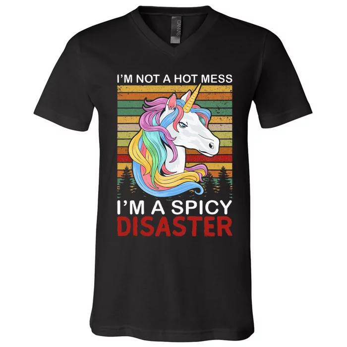 IM Not A Hot Mess IM A Spicy Disaster V-Neck T-Shirt