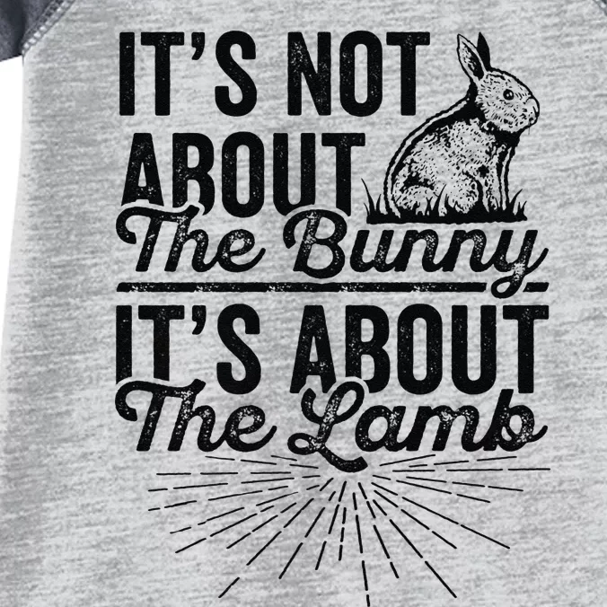 It's Not About The Bunny It's About The Lamb Easter Funny Infant Baby Jersey Bodysuit