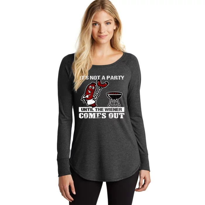 ItS Not A Party Until The Wiener Comes Out Hot Dog Bbq Women's Perfect Tri Tunic Long Sleeve Shirt