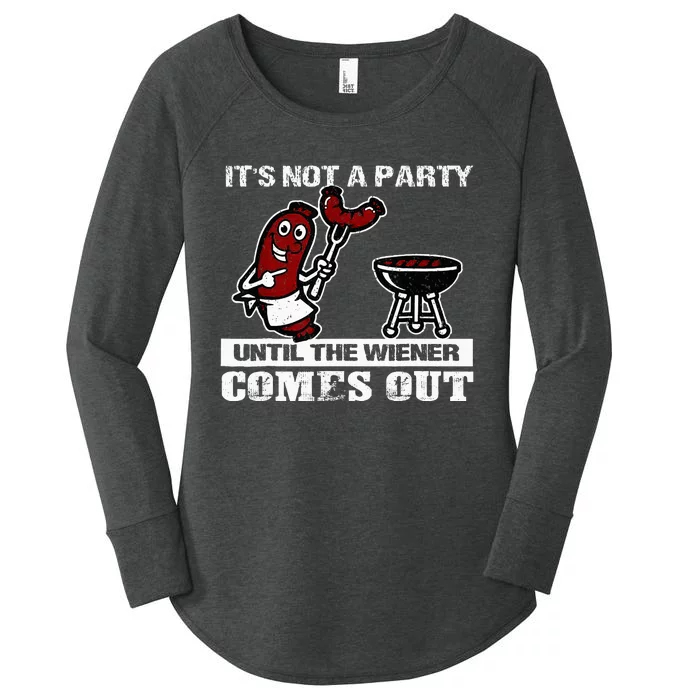 ItS Not A Party Until The Wiener Comes Out Hot Dog Bbq Women's Perfect Tri Tunic Long Sleeve Shirt