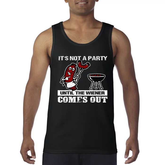 ItS Not A Party Until The Wiener Comes Out Hot Dog Bbq Tank Top