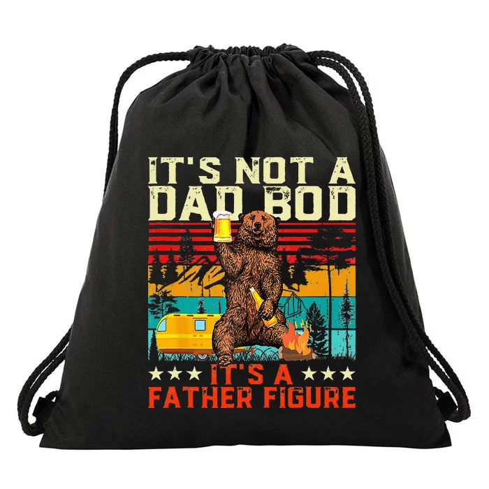 Its Not A Dad Bod Its Father Figure Funny Bear Beer Lovers Drawstring Bag