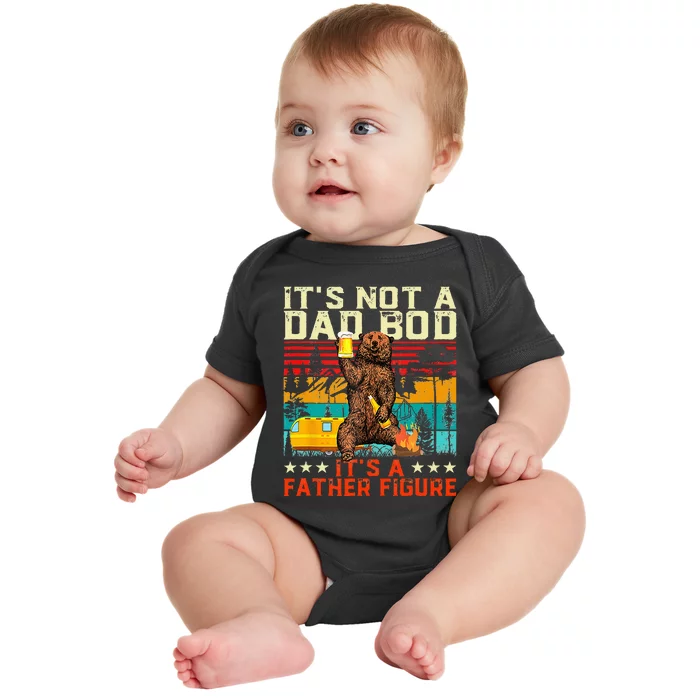 Its Not A Dad Bod Its Father Figure Funny Bear Beer Lovers Baby Bodysuit