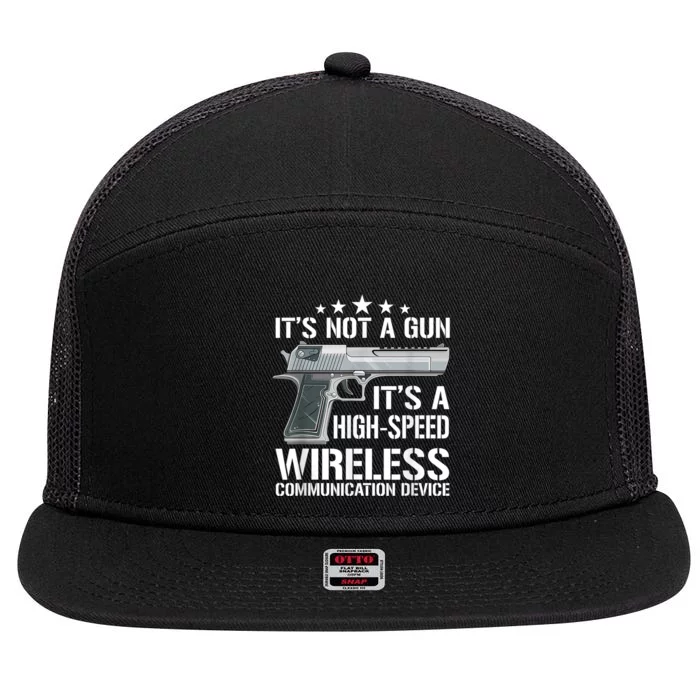 Its Not A Gun Meme Funny Its Not A Gun 7 Panel Mesh Trucker Snapback Hat