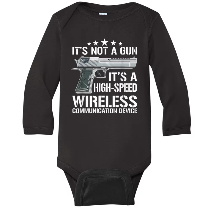 Its Not A Gun Meme Funny Its Not A Gun Baby Long Sleeve Bodysuit