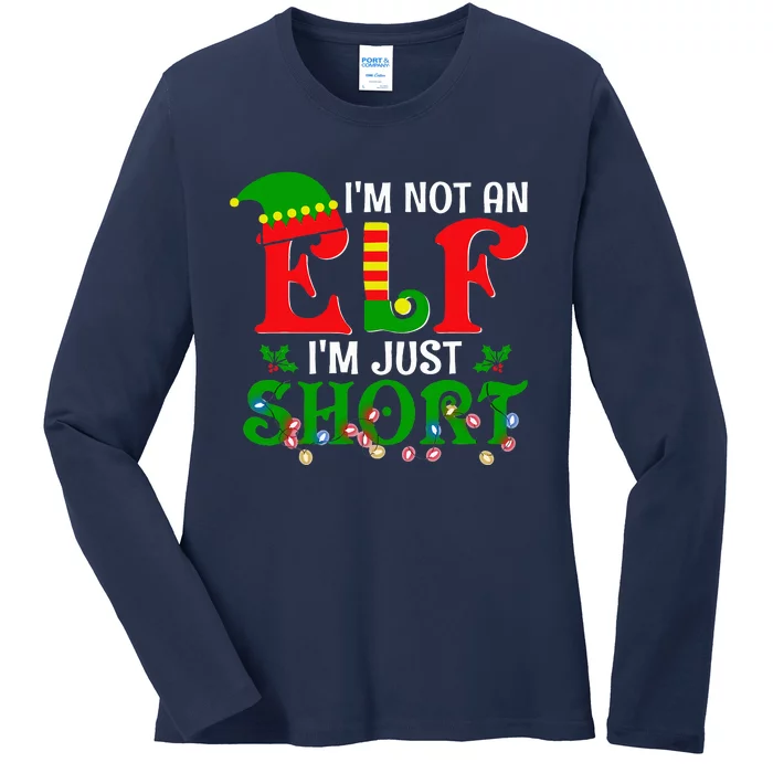 IM Not An Elf IM Just Short Christmas Elf Costume Xmas Ladies Long Sleeve Shirt