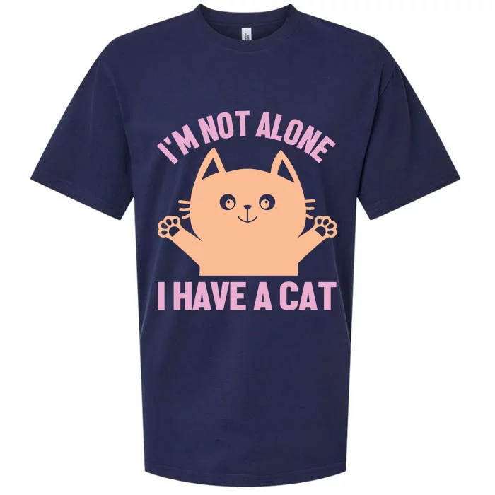 I'm Not Alone I Have A Cat Sueded Cloud Jersey T-Shirt